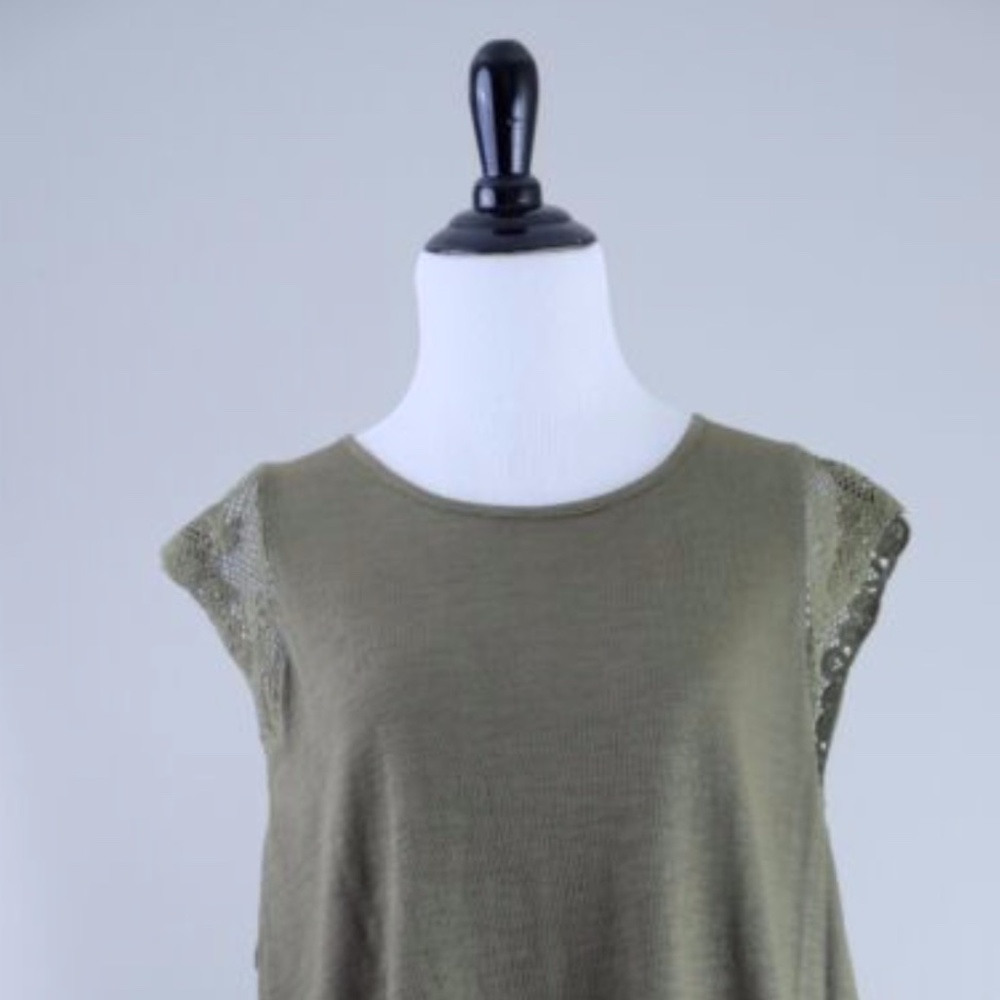 Ralph Lauren Olive Green Lace Trim Tanktop